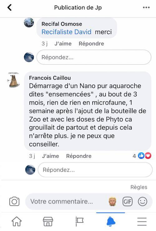 temoignages Facebook sur le phytoplancton