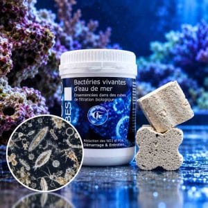 Bactéries marines pour aquarium recifal avec micro-organismes